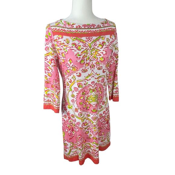 Barbara Gerwit Printed Dress Resort Wear Coastal Pink Women's Size Medium - Picture 4 of 14